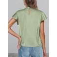 thumbnail image 2 of Blusa de Mujer PRETTYGARDEN Manga Corta con Volantes Satinada Menta XXL, 2 of 6