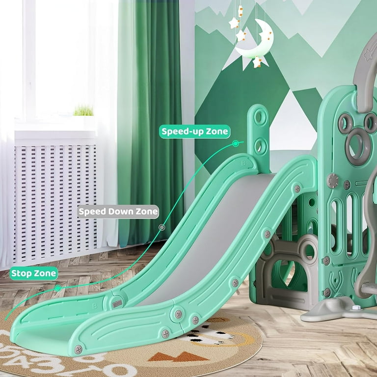 LAZY BUDDY Play Outdoor Combo, 5 in 1 Kids Slide & Swing Set