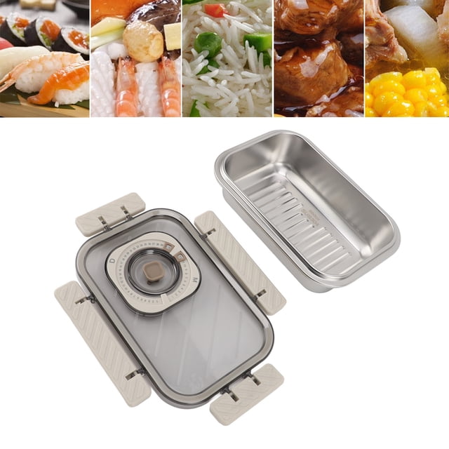 Récipient de Stockage de Nourriture en Acier Inoxydable 304 avec Couvercle, Boîte à Bento Étanche, Boîte à Lunch Réutilisable à Usage Muti pour la Conservation de la Fraîcheur