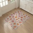 thumbnail image 3 of ODIKA 3'x5' Warm Autumn Tones Floral Pumpkin Design Washable Accent Rug Charming Nature-Inspired Pattern with Leaves Pet Friendly, Non-Shedding Mat for Bedside, Nursery Room, 3 of 7