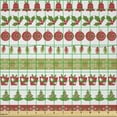 thumbnail image 2 of Ambesonne Christmas Fabric by the Yard Microfiber, December Holiday, 5 Yards, Fern Green Dark Coral, 2 of 2