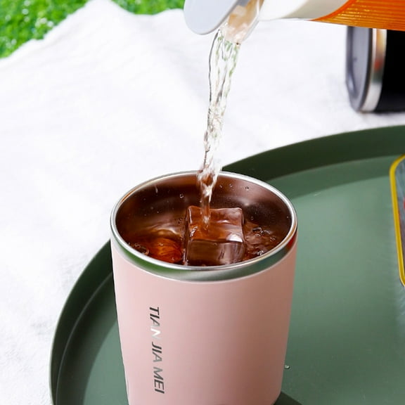 300ML Stainless Steel Insulated Coffee Mug,Double Wall Vacuum Travel Mug with Leak-Proof Lid,BPA-Free,Shatterproof Hot and Cold Beverage Holder with Spill Resistant Lid for Coffee,Tea & Drinks,Pink