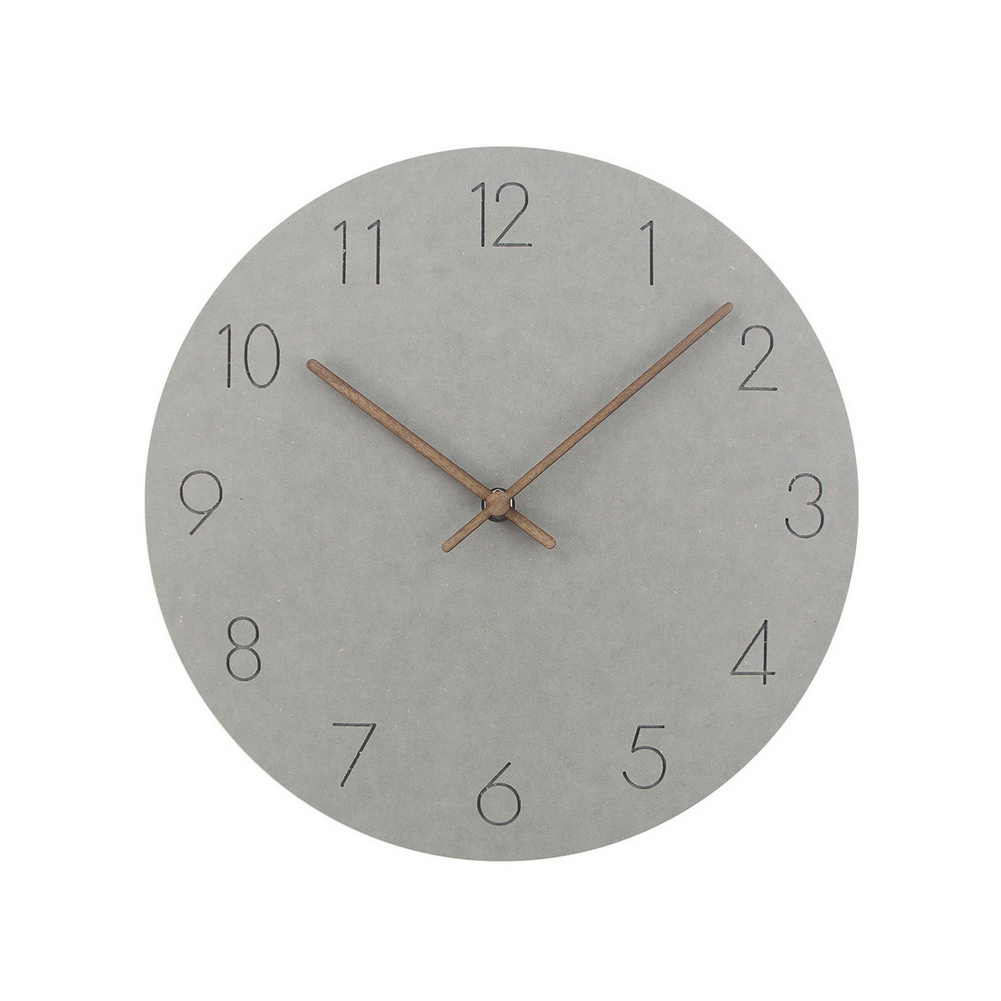 Simple Modern Wooden Wall Clock for Home Living Room Decor light grey