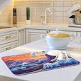 thumbnail image 6 of Waves Purple Dish Drying Mat Microfiber Kitchen Pad Large Counter Absorbent Dish Mats Drainer Rack 16"x18", 6 of 7