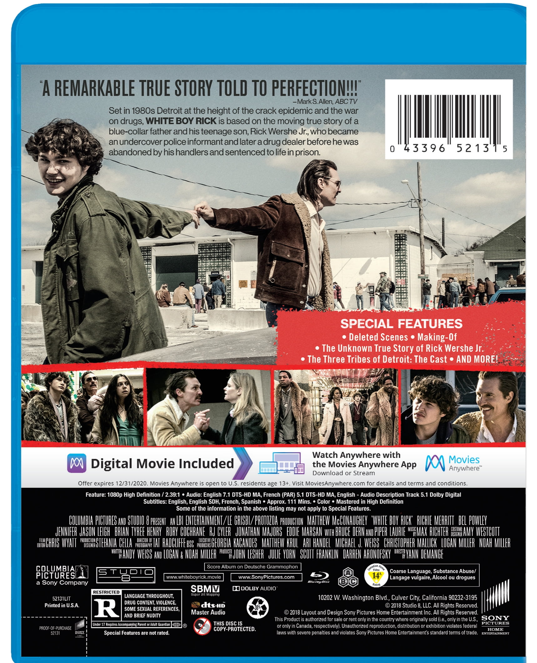 White Boy Rick (Blu-ray + Digital Copy Sony Pictures