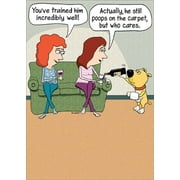 RSVP Well Trained Dog Serving Wine Funny / Humorous Birthday Card