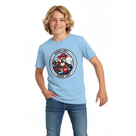 Nintendo Boys' & Big Boys' Mario Kart, Short Sleeve, Graphic T-Shirt, Sizes 4-18