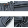 thumbnail image 3 of Tyhengta Mens Shorts Casual Drawstring Zipper Pockets Elastic Waist Irongray 29, 3 of 8