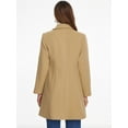 thumbnail image 3 of DARING DIVA Women's Notch Lapel Classic Double Breasted Winter Coat Khaki XS, 3 of 6