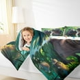 thumbnail image 4 of Feelyou Kawaii Hippos Kids Bedding Comforter Set, Cartoon Funny Animal Twin Comforter Sets, Tropic Palm Plant Reversible Bedding Set, Microfiber Bedroom Decor, 2pcs, 4 of 8