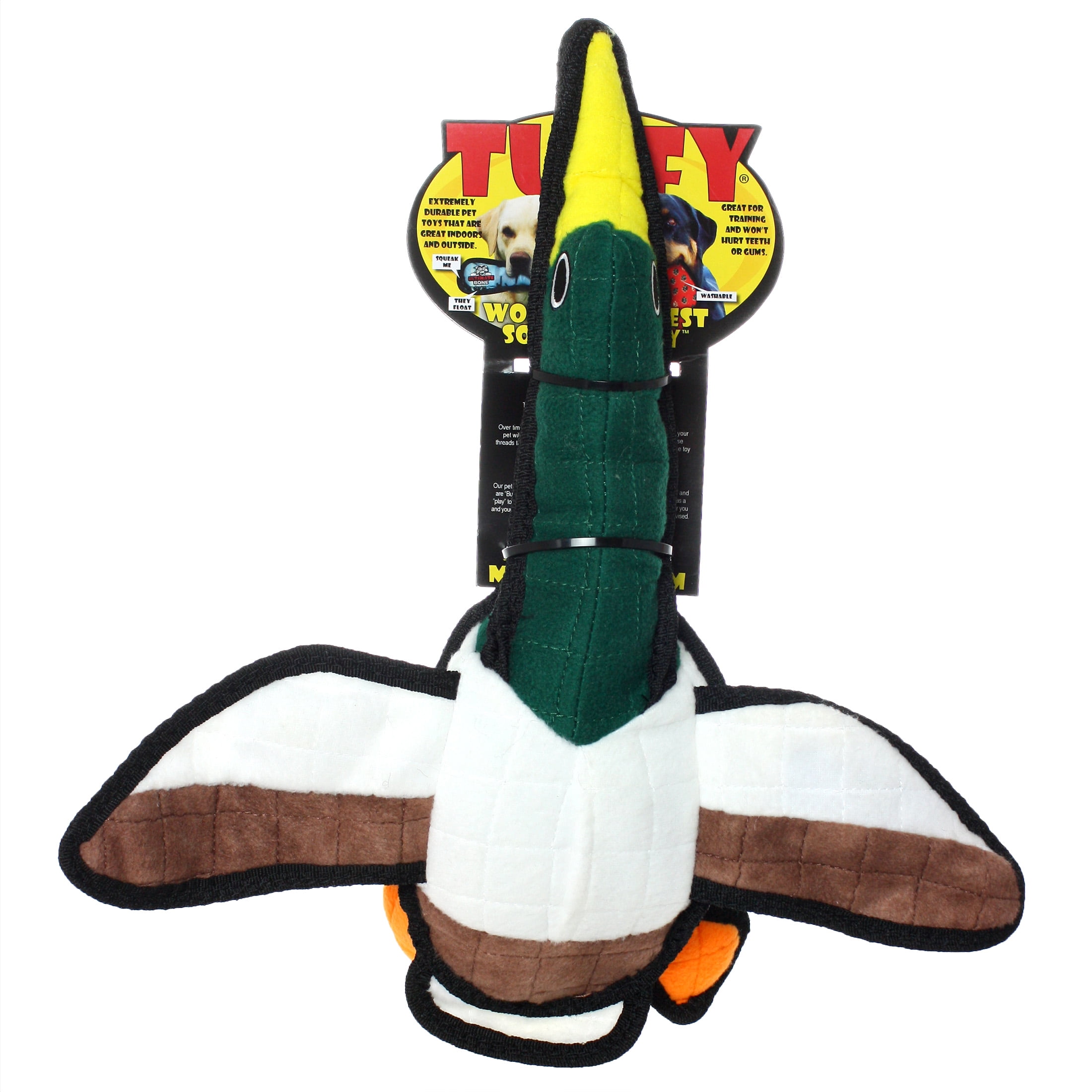 Tuffy Barnyard Duck Durable Plush Squeaky Dog Toy