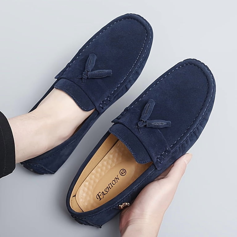 comfortable navy blue dress shoes Carrucci Mens Navy Blue Lace-up Oxford Leather Dress Shoes With Lug So   The Suit Depot