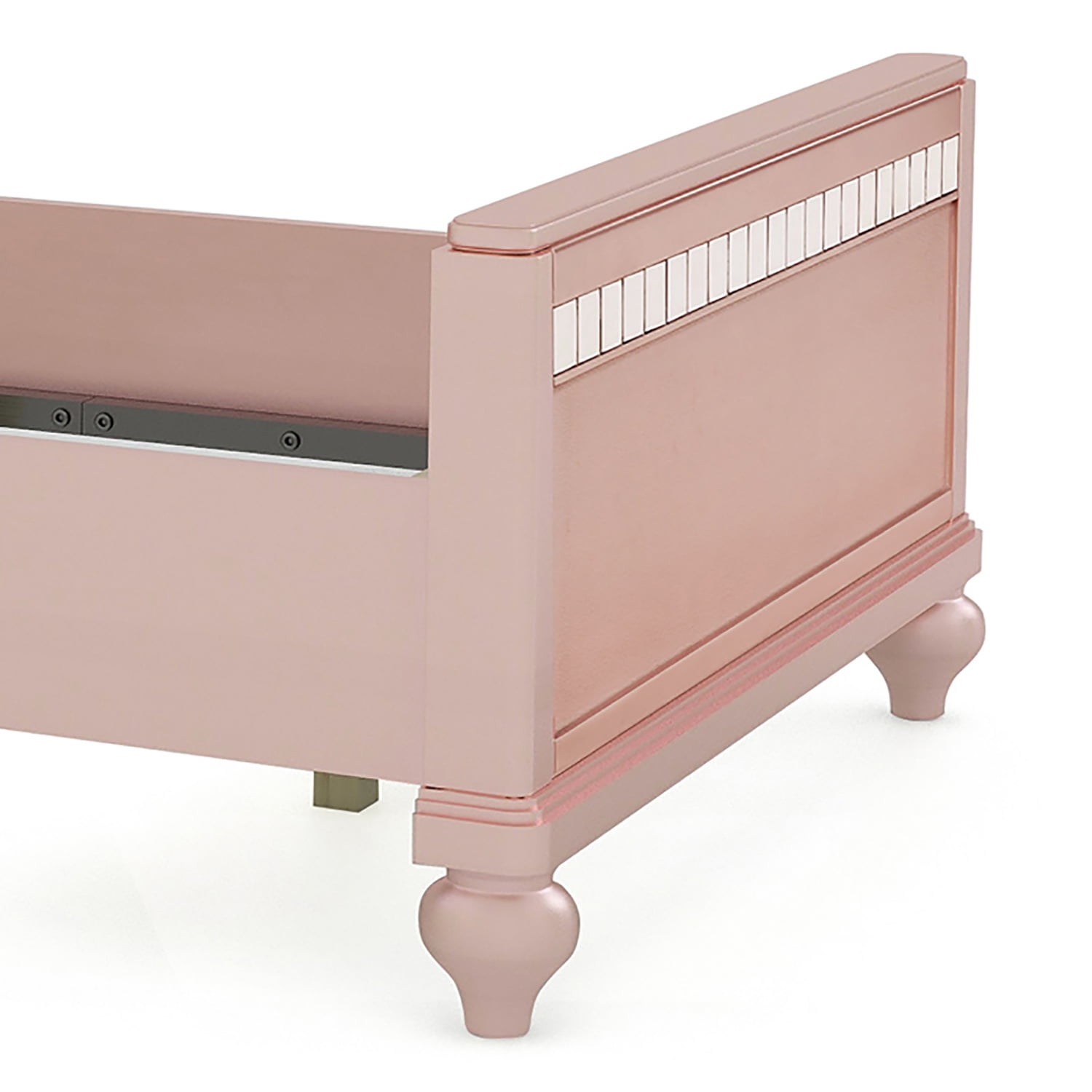 Furniture of America Mikke Tufted Panel Rose Gold Twin Kids Bed
