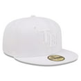 thumbnail image 3 of Men's New Era Tampa Bay Rays White on White 59FIFTY Fitted Hat, 3 of 5