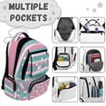 thumbnail image 7 of FKELYI Flower Cat Stripe Print 17 Inch Schoolbag for Kids Backpack Large Capacity Primary School Bookbag with Multi-Pockets Casual Daypack Rucksack, 7 of 7