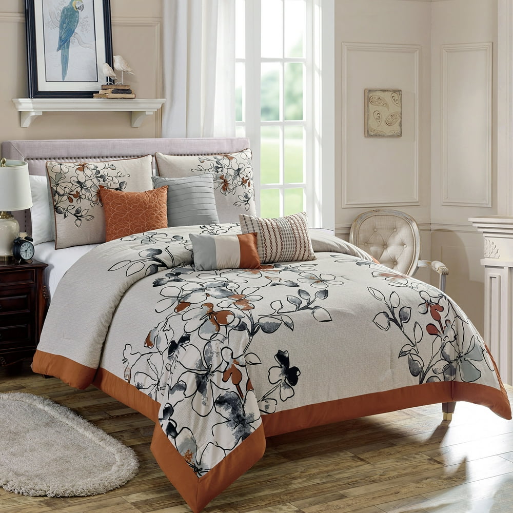 HGMart Bedding Comforter Set Bed In A Bag - 7 Piece Luxury Printed