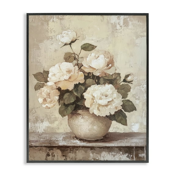 Stupell Industries Lovely Cottage Bouquet Plants & Flowers Painting Black Framed Art Print Wall Art, 11 x 14