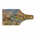 thumbnail image 1 of Hummingbird Cutting Board, Booted Racket Tail Feeding Nectar from Tiger Lily Blur Background Photo, Decorative Tempered Glass Cutting and Serving Board, Wine Bottle Shape, Orange Green, by Ambesonne, 1 of 1