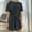 Black, variant on Summer Pajamas for Women Summer Solid Color Breathable Pajama Set Casual Crew Neck Short Sleeve Sleepwear with Shorts Summer Pjs for Women