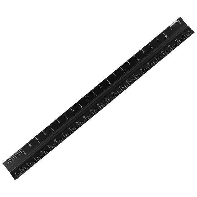 Hearth & Gear Triangular Scale Ruler For Architectural And Engineering Drawings Precision Measuring With Three Design And Multiple Metric Scales Diameter Tape Measure Metal Straight Edge 24 Measuring