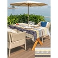 thumbnail image 5 of Outdoor Tablecloths with Umbrella Hole & Zipper, Yellow Grey Geometric Tablecloth Rectangle 60x84 Inch, Boho Vintage Country Flowers Leaves Waterproof Table Cloth, Patio/Pool/Picnic Table Covers, 5 of 8