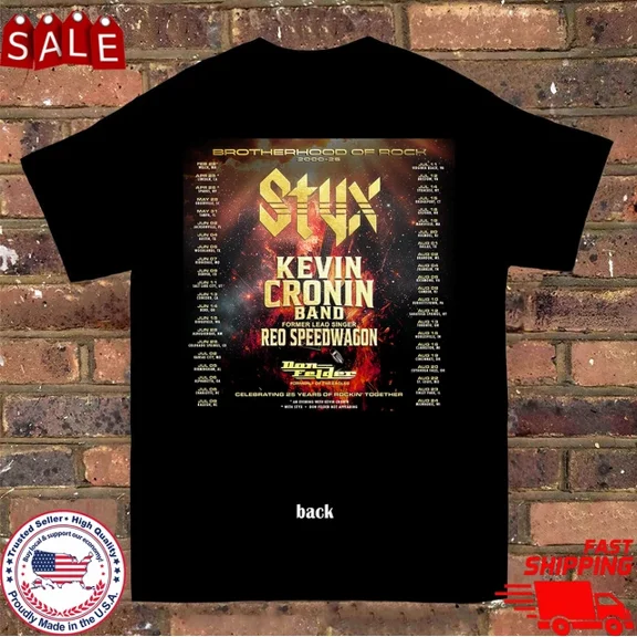 Styx Band Brotherhood Of Rock 2025 T Shirt Full Size S-5XL