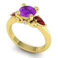 thumbnail image 2 of Diamond-Capitals 2.50 Carat Unique Round Blue Sapphire & Garnet Gemstone Ring for Engagement Gift Solid 14K Yellow Gold Size 11, 2 of 8
