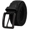 Falari Black Buckle Men Canvas Elastic Fabric Woven Stretch Braided Belt  Black L