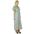 thumbnail image 5 of Bimba Cotton Long Kaftan Printed Maxi Floral Caftan Boho Chic Beach Coverup, 5 of 7