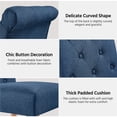 thumbnail image 5 of Topeakmart 2pcs Classic Fabric Upholstered Tufted Dining Chairs, Blue, 5 of 7