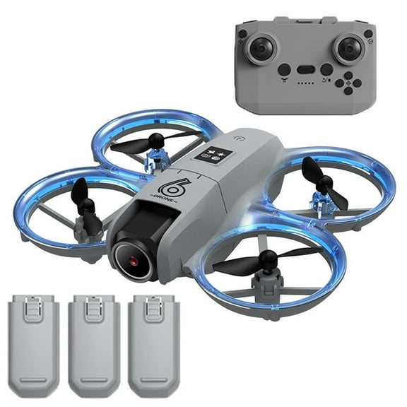 Mini RC Drone with 4K HD Dual Camera, FPV RC LED Quadcopter for Adults and Kids with 3 Batteries, Gray