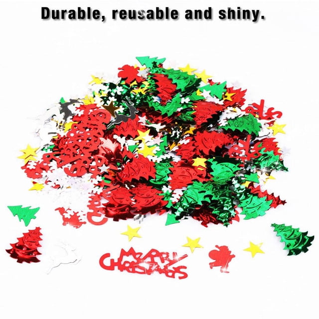 Tbest Christmas Confetti,Christmas Symbolic Design Bright Confetti Party Table Decoration Set, Confetti Decoration