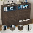 thumbnail image 2 of Dresser for Bedroom,8 Drawer Dresser with Led Lights and Charging Station,55" TV Stand for Living Room,Entryway, 2 of 9