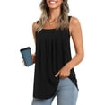 thumbnail image 2 of ANYJOIN Women's Summer Tank Tops Loose Fit Pleated Square Neck Sleeveless Blouse Tunic Tops, 2 of 5