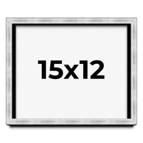 15x12 Frame Brushed Silver Solid Wood Picture Frame | 0.75 Inch Moulding Width | Rabbet Depth 0.75