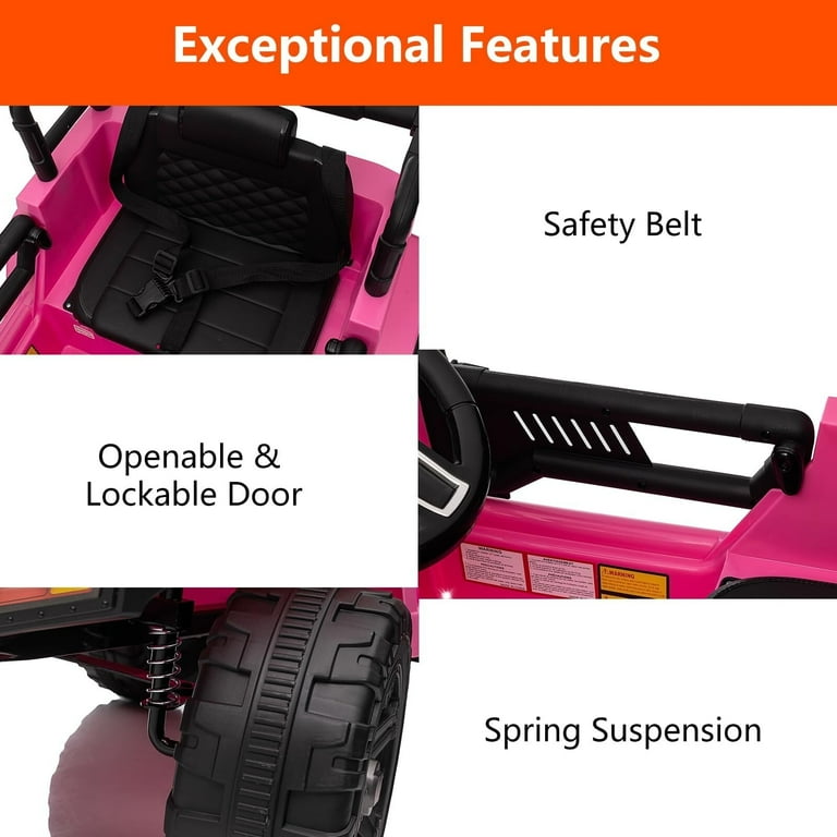 Jeep Power Wheels with Remote Control Car Ride on Toys for Kids Toddlers Pink Walmart