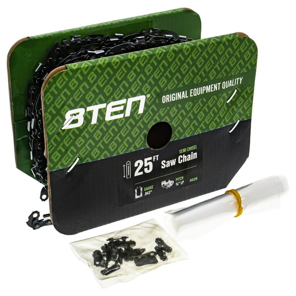 8TEN Chainsaw Chain Bulk Reel Semi Chisel 25 Foot .043 3/8 Pitch Low Profile 810-CCC2248R
