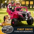 thumbnail image 4 of Xuanlur 12V Kids Ride on Car, Electric Off-Road UTV Truck with Remote Control, Anti-Collision Bar, High Chassis, Anti-Slip Wheels & 4-Wheel Suspension, Battery Powered Ride on Toy for Kids, Pink, 4 of 7