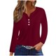 thumbnail image 3 of Tops deportivos para mujer,Blusa de verano con cuello en V para mujer, túnica informal con botones, manga larga de poliéster, tejido ligero y transpirable, ideal para uso diario, sopatenor, 3 of 8