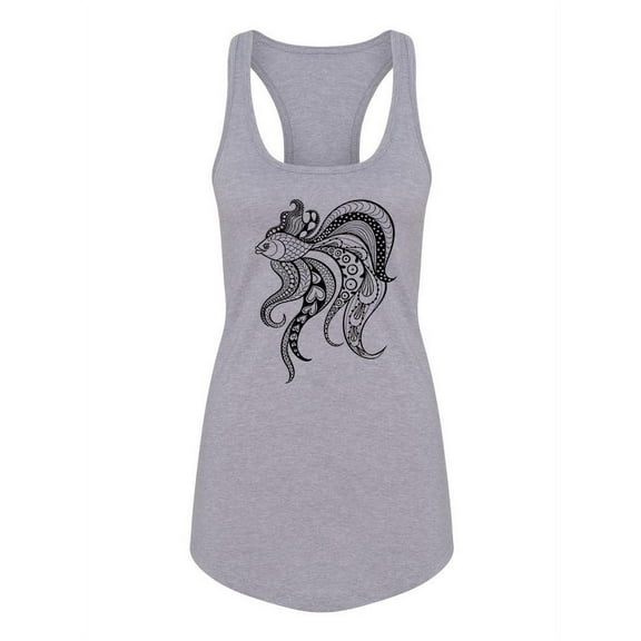 Gold Fish Patterns Racerback Tank Women -Image by Shutterstock, Female Medium