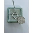thumbnail image 2 of Women's Round Cut Diamond Beautiful Open Heart Pendant 14k White Gold Plated, 2 of 4