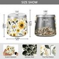 thumbnail image 2 of Yayeee Ashtray with Lid for Cigarette Smokeless Stainless Steel Home Ash Holder, White Watercolor Sunflowers, 2 of 7