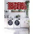 thumbnail image 5 of Christmas Valances for Windows, Winter Snowman Red Retro Texture Light Filtering Window Treatment Valances, Rod Pocket Small Curtains for Kitchen/Bathroom, 42"x18", 5 of 9