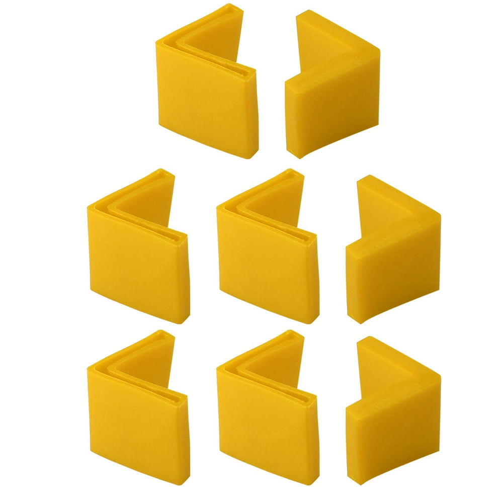 8 Pcs Yellow Soft PVC Angle Iron Foot Pad L Shaped Edge Leg Cover