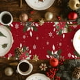 thumbnail image 3 of Christmas Dog Cotton Linen Table Runner Winter Snowflake Christmas Tree Poinsettia Red Dining Table Runners for Home Decor Party Dining Room Restaurant Kitchen Party 13" x 72", 3 of 9