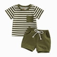 thumbnail image 4 of Baby Boy Summer Clothes Short Sleeve T-Shirt Shorts Set Infant Boy Stripe Casual Outfit 6 12 18 24 Months, 4 of 4