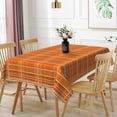 thumbnail image 5 of Tchckioa Orange Line Grid Tablecloth for Kitchen,Autumn Rectangle Waterproof Table Cover Decor,60x70 Inch, 5 of 6