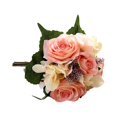 thumbnail image 2 of mmirethe Artificial Flowers Bouquet Fake Hydrangea Heads Realistic Roses Party Home Decorative Table Wedding Display Decoration Verslila, 2 of 6