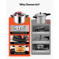 thumbnail image 3 of KFFKFF 10Qt Stainless Steel Pressure Cooker with Steaming Rack, Tempered Glass Lid, and Adjustable Pressure Settings for Cooking Meat, Beans, Rice, Soup, and Sauces, Supports up to 100 kPa, 3 of 9