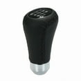 thumbnail image 2 of Car Manual Gear Shift Knob Shifter Black Leather Red Stitch 6 Speed Universal, 2 of 7